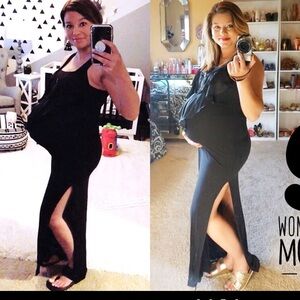 Black Ruffle Maxi Dress